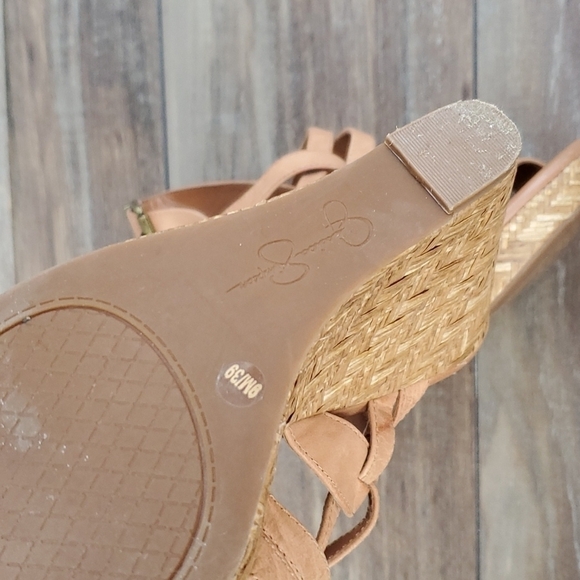 Jessica Simpson Julita strappy leather high wedge sandals shoes - Picture 10 of 11